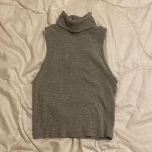 Light Heather-Gray Turtleneck Tank top